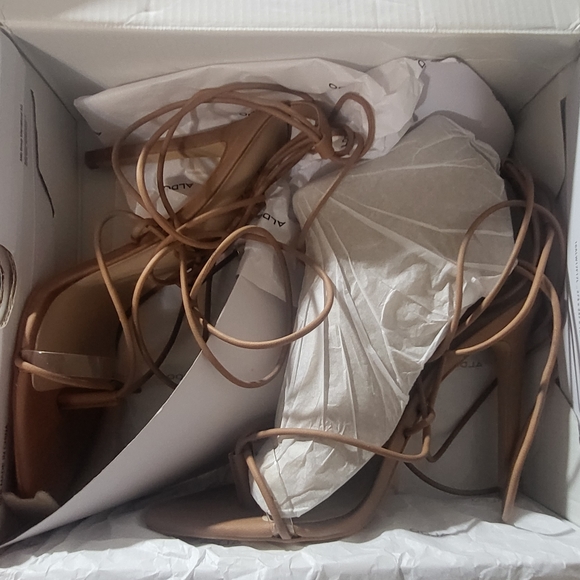 Aldo Glaosa Strappy Heel Sandals in Cognac Brown sz 9 - Picture 3 of 9